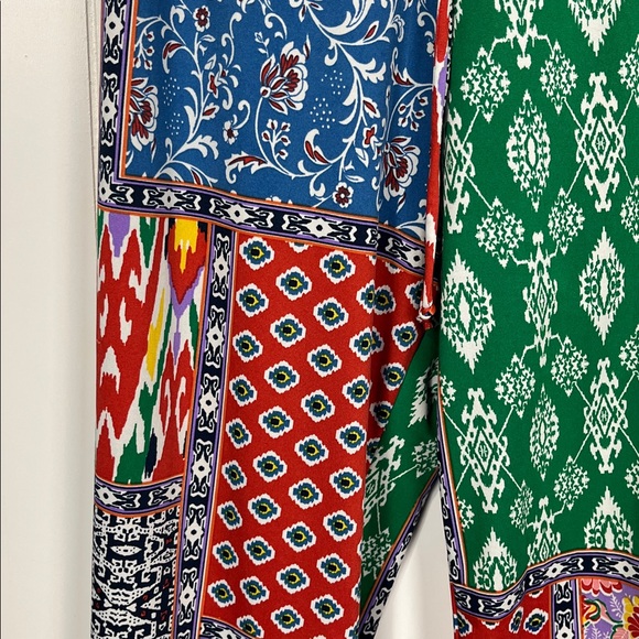 Love Ryan Flare Pant Multi Vibrant Colors Stretch Waist Flare Leg Drawstring EUC - Picture 5 of 12
